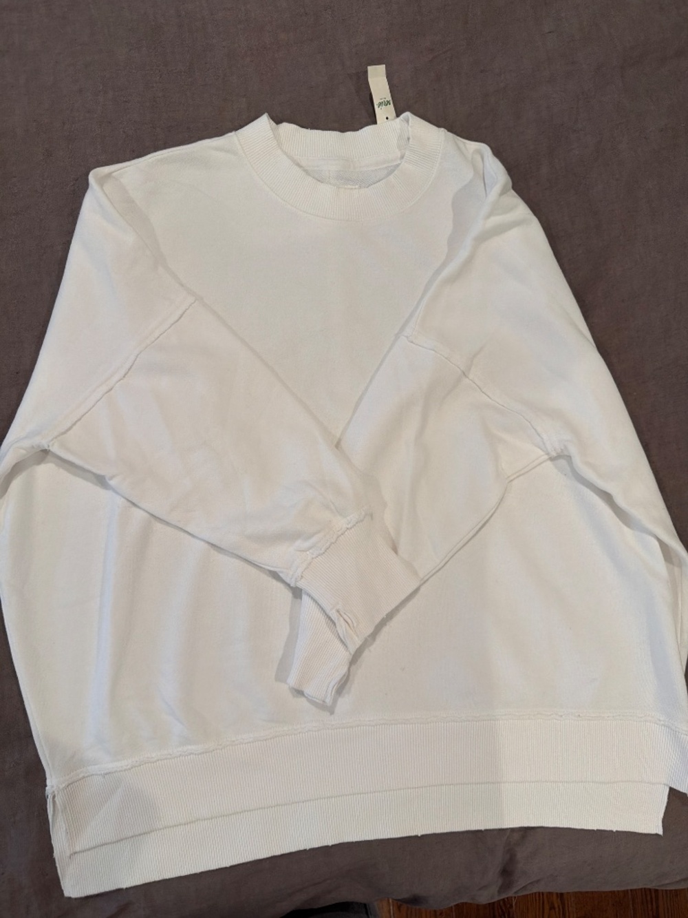 Aerie White Oversized Crewneck Sweatshirt NWT Sze S - Picture 5 of 5